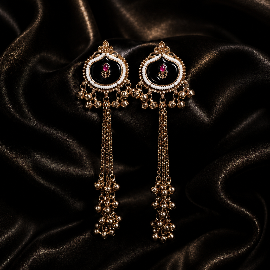 Kashmiri bells tassel earrings