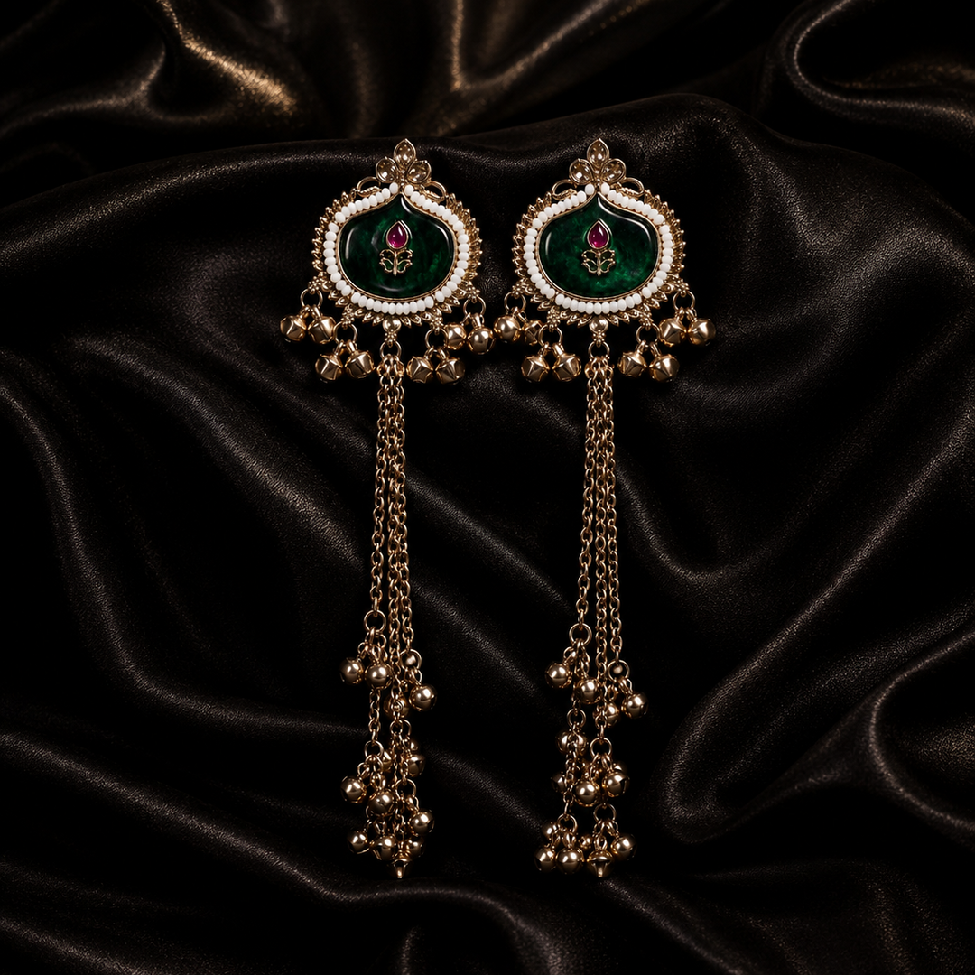 Kashmiri Bells Tassel Earrings