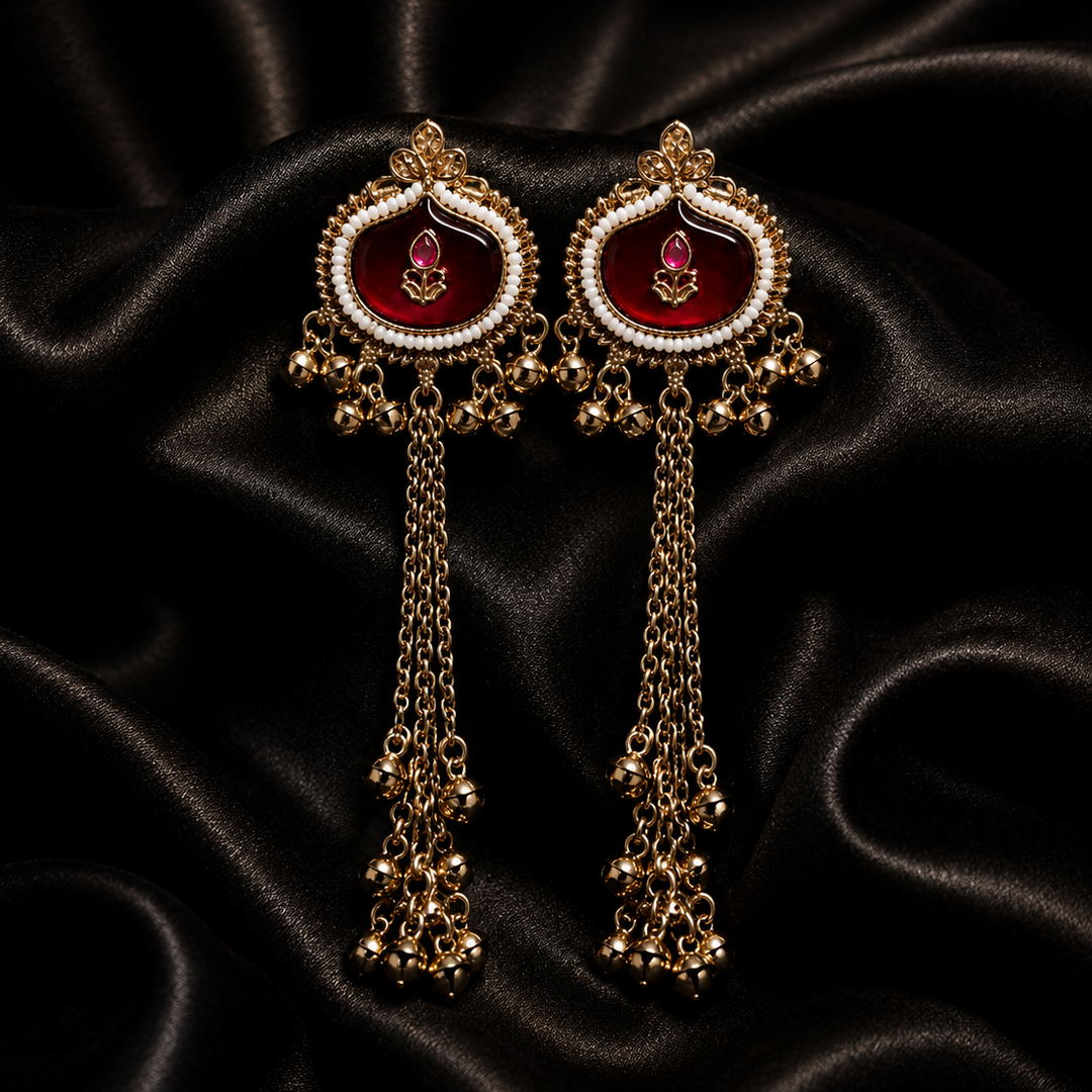 Kashmiri Bells Tassel Earrings