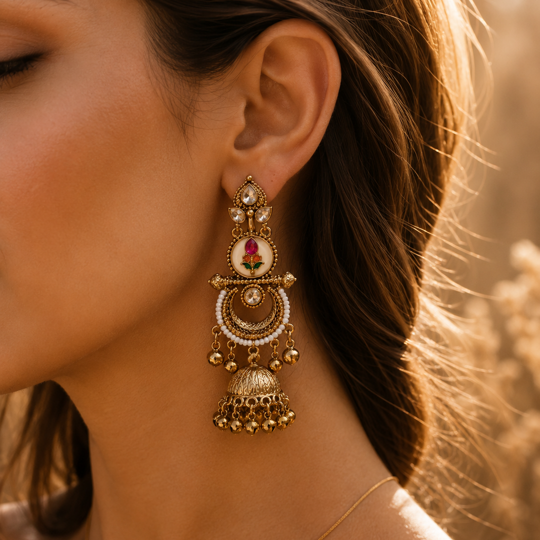 Gulnaar Heritage Jhumka Earrings