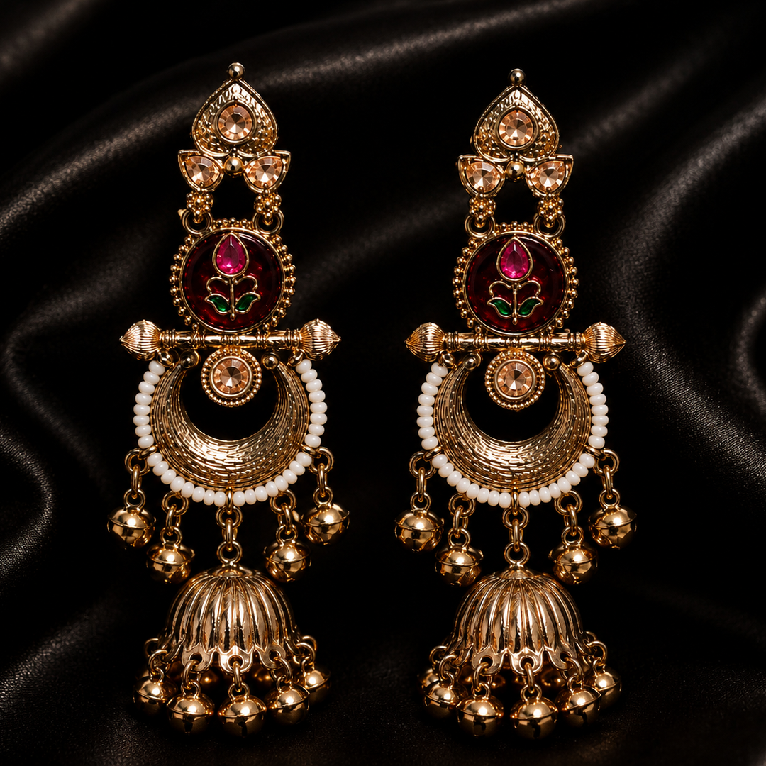 Gulnaar Heritage Jhumka Earrings